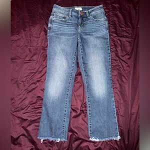 Maurices Dark Blue Straight Leg  Cropped Jeans